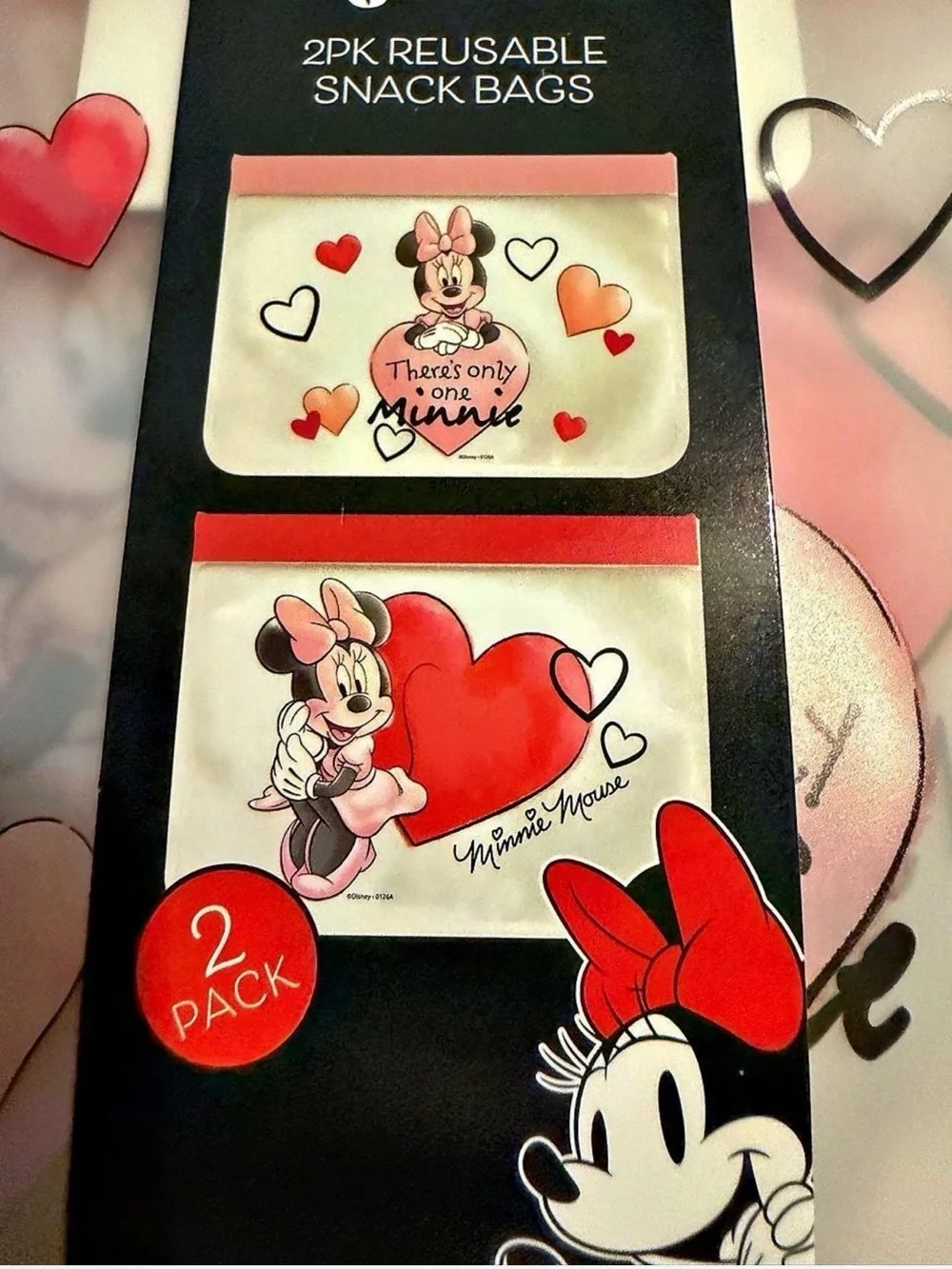 Disney Minnie Mouse & Winnie the Pooh Character Reusable Snack Bags